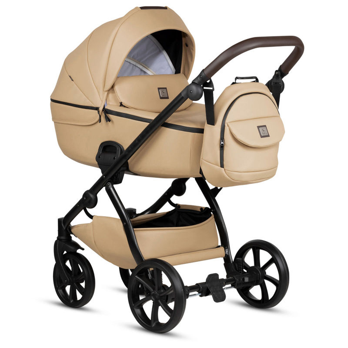 Kombikinderwagen 3-in-1 Beige mit Bronze-Gestell