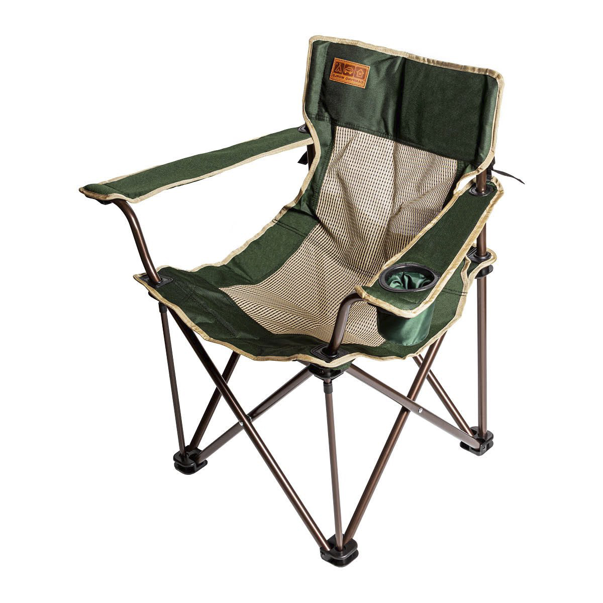 Campingsessel Grün mit Getränkehalter