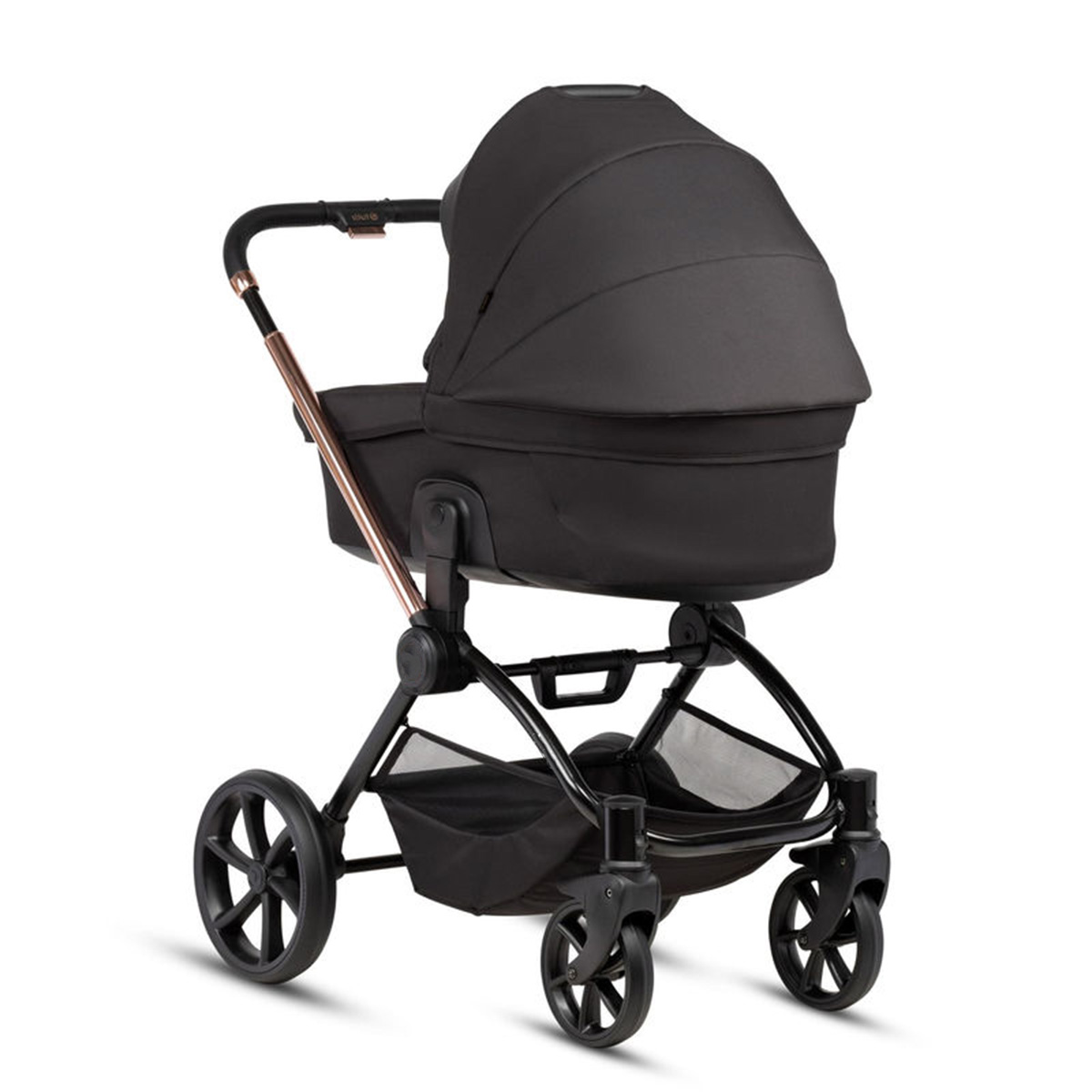 Kombikinderwagen 3-in-1 Schwarz mit Roségold-Gestell
