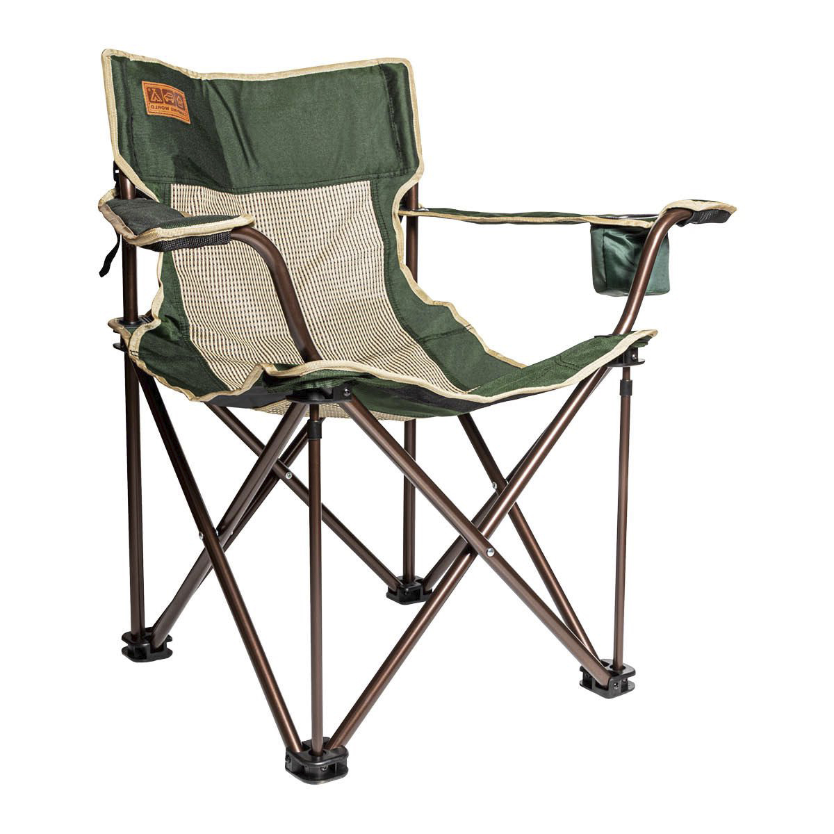 Campingsessel Grün mit Getränkehalter