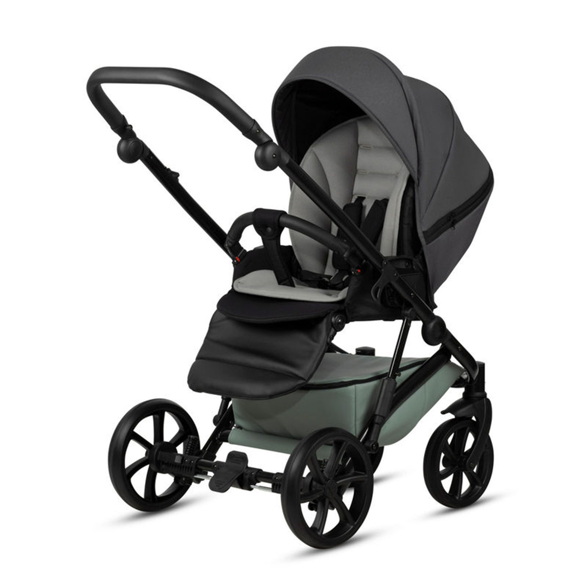 Kombikinderwagen 3-in-1 Salbeigrün zweifarbig mit Grau
